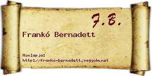 Frankó Bernadett névjegykártya