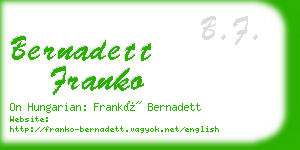 bernadett franko business card